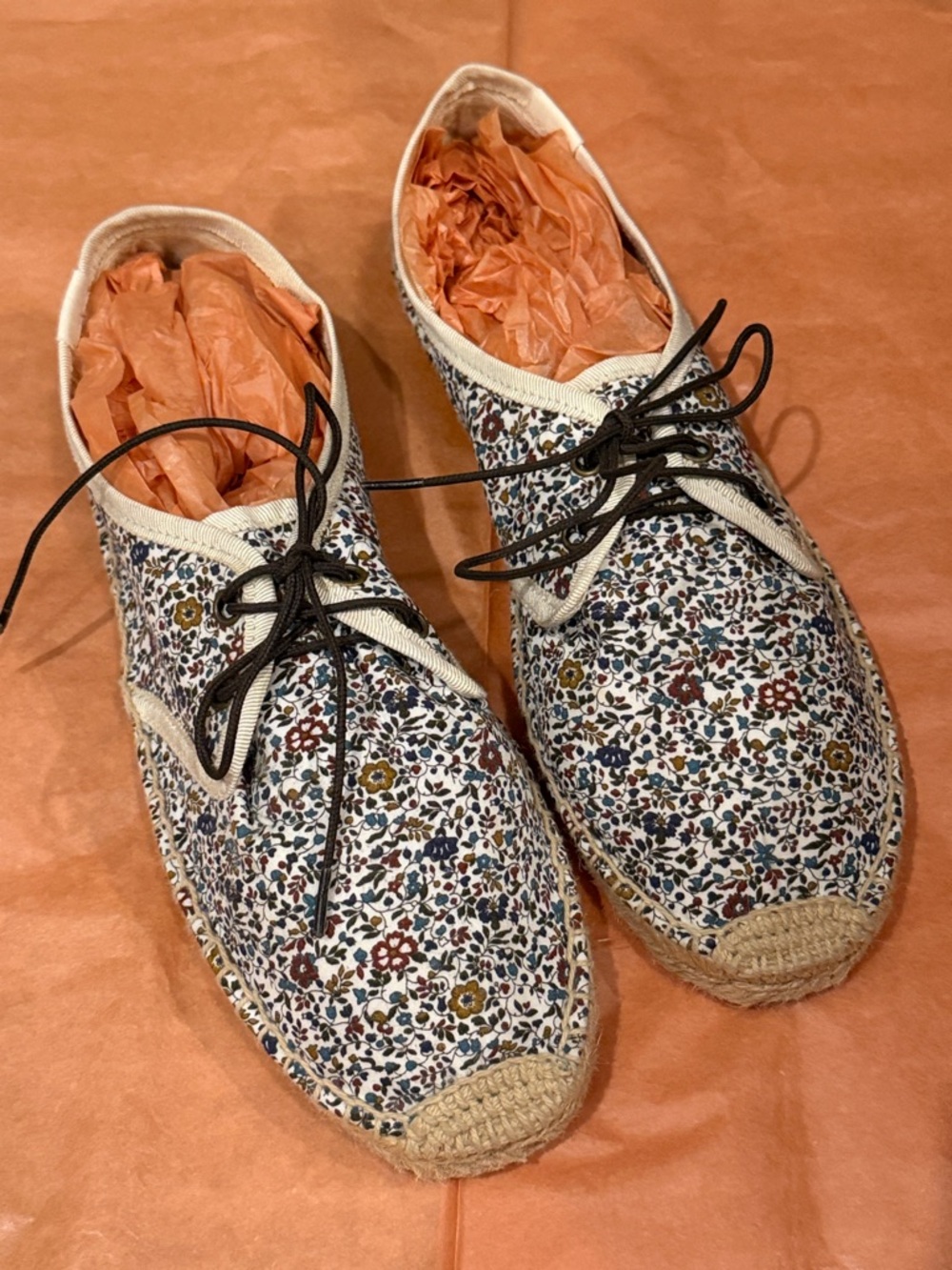 Soludos Floral Canvas Lace-Up Espadrille - White Multi